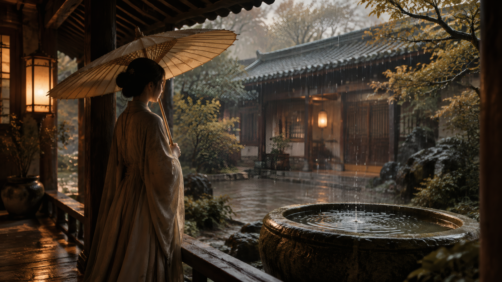 050-檐下观雨